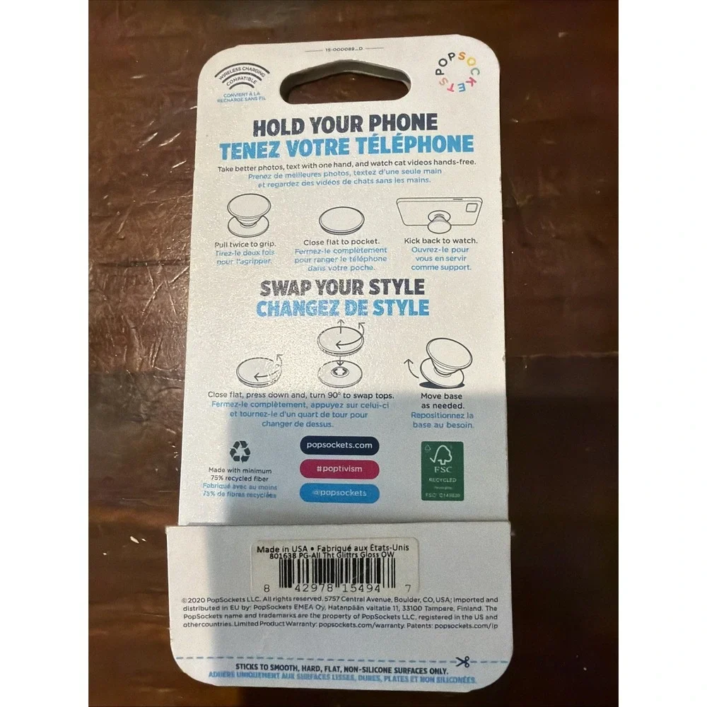 PopSockets Phone Grip Stand PopGrip Swap Top NEW Pink Purple